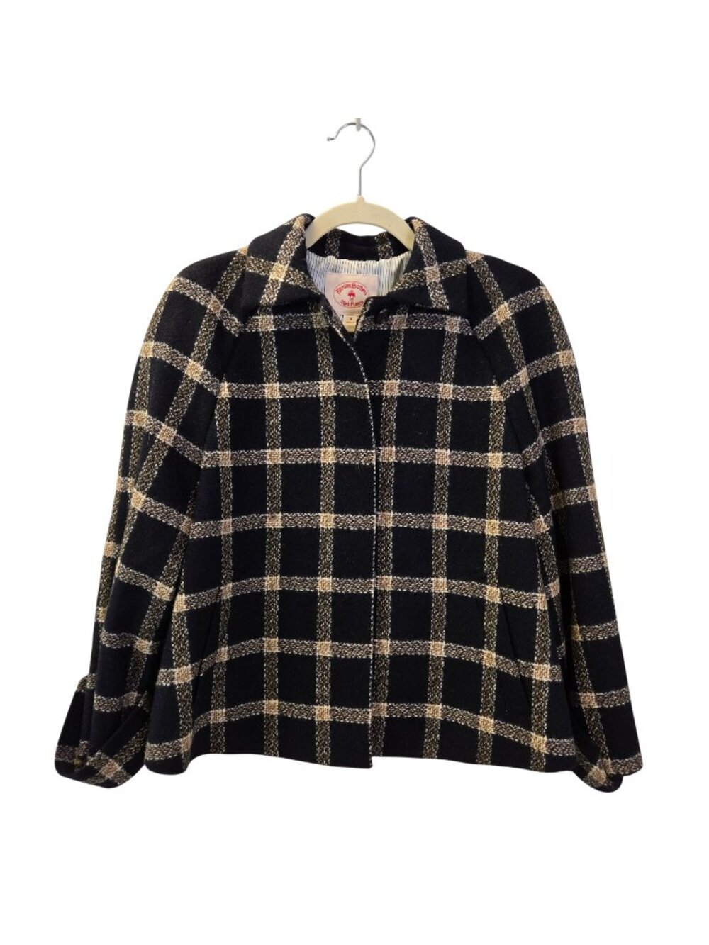Brooks Brothers Red Fleece 100% Wool Plaid Blazer Jacket Size 8